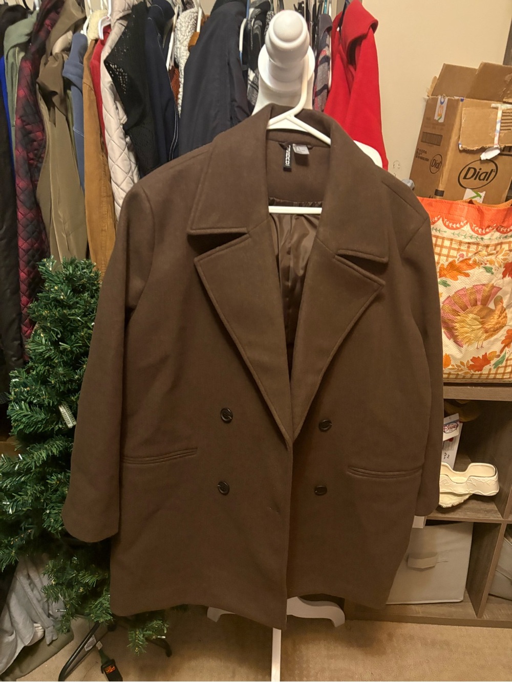 Divided women’s Brown Double-Breasted Pea Coat